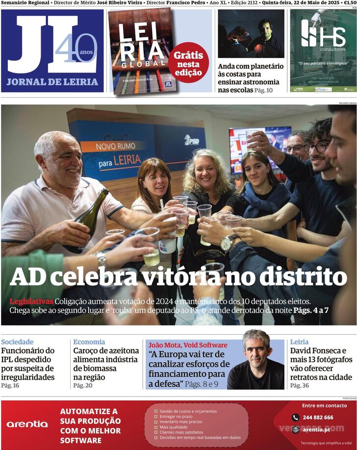 Capa Jornal de Leiria - 2025-05-22