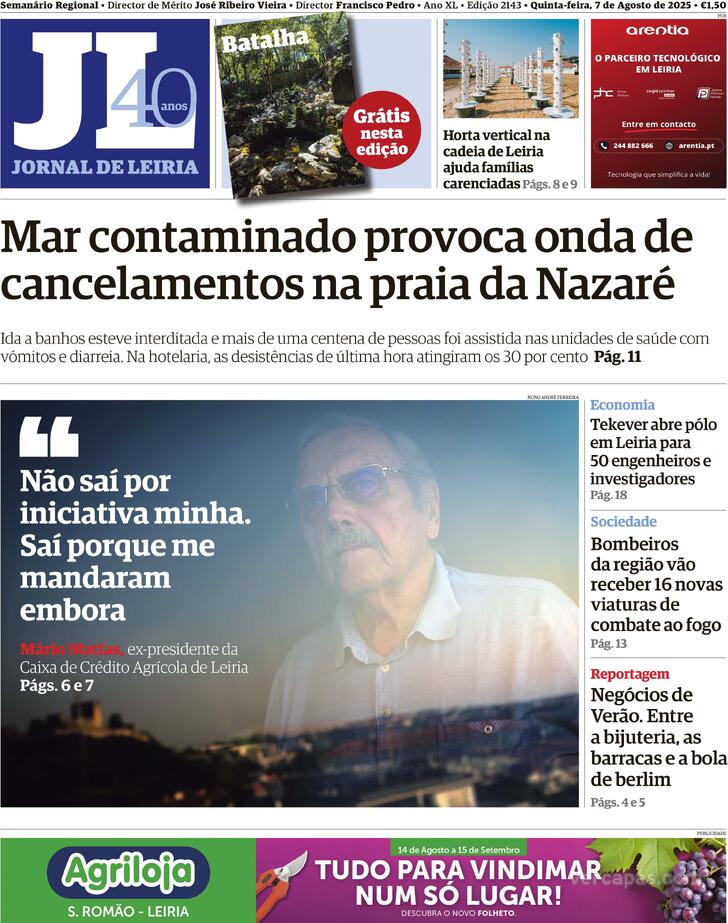 Capa Jornal de Leiria - 2025-08-07