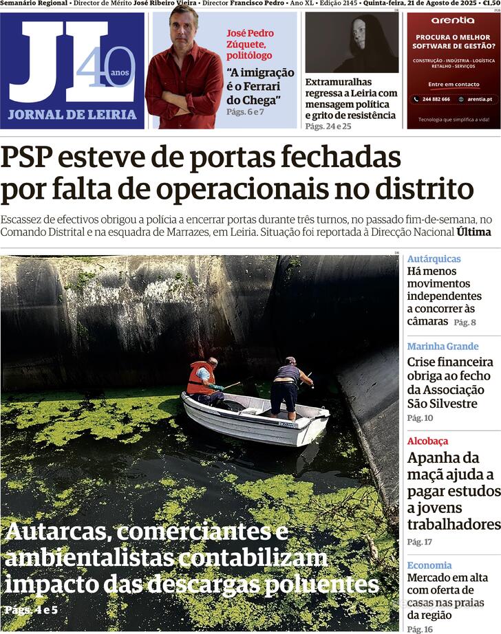 Capa Jornal de Leiria - 2025-08-21