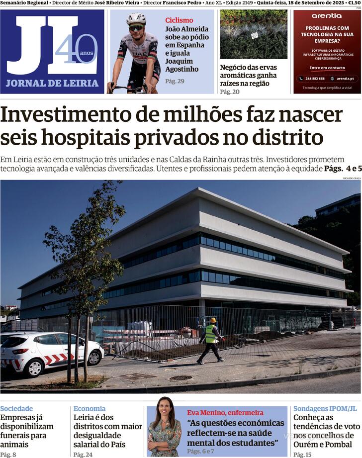 Capa Jornal de Leiria - 2025-09-18