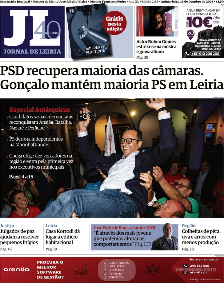 Capa Jornal de Leiria - 2025-10-16