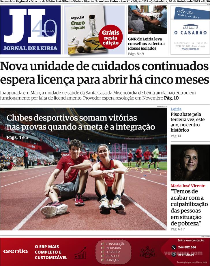 Capa Jornal de Leiria - 2025-10-30