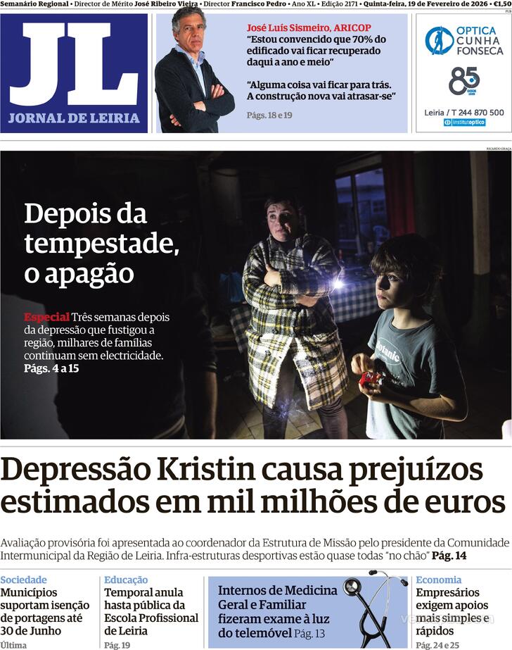 Capa Jornal de Leiria - 2026-02-19