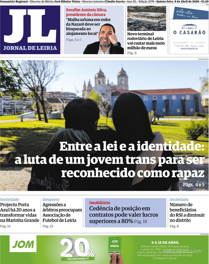 Capa Jornal de Leiria - 2026-04-09