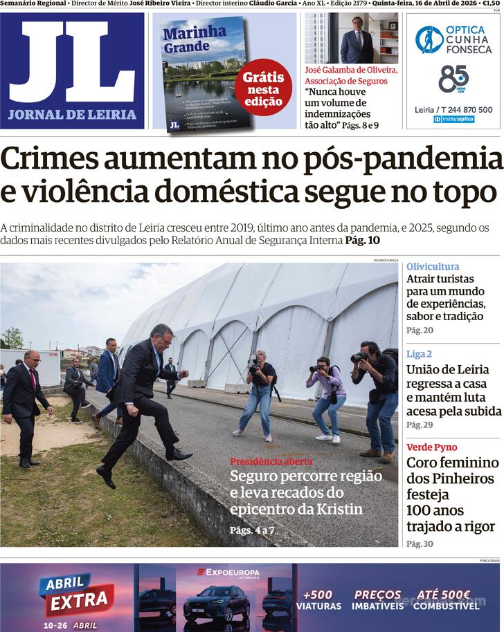 Capa Jornal de Leiria - 2026-04-16