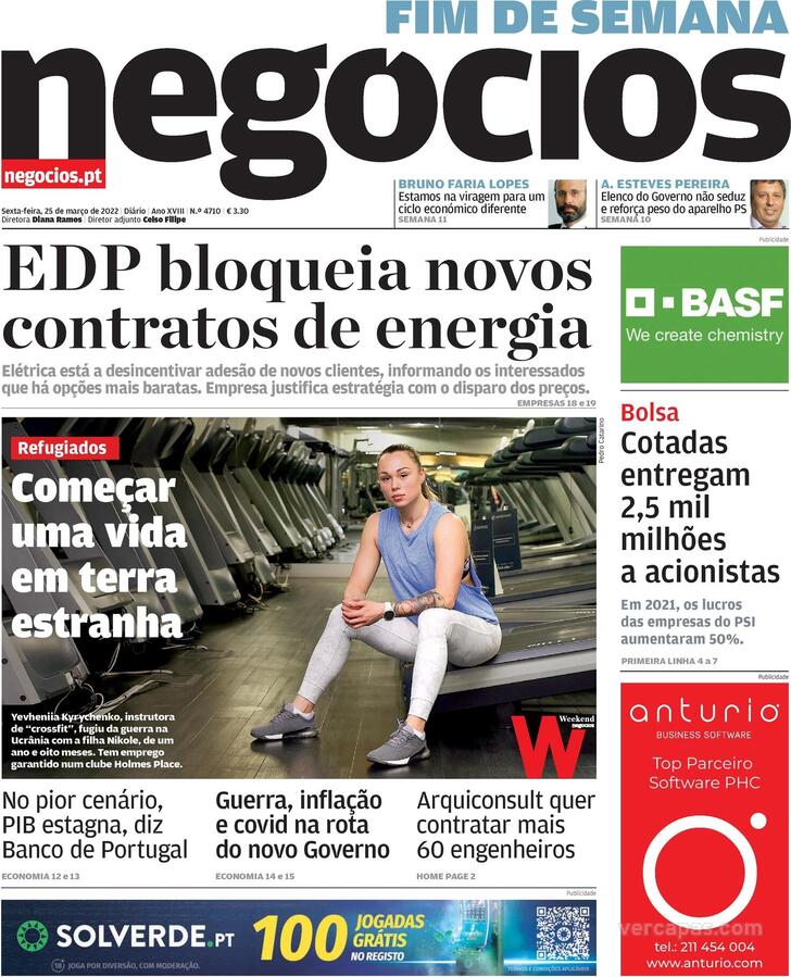 Capa Jornal De Negócios De 2022 03 25