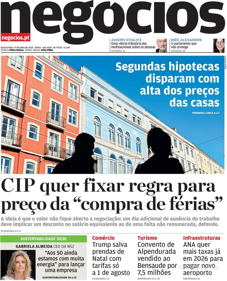 Capa Jornal de Negcios - 2025-07-09