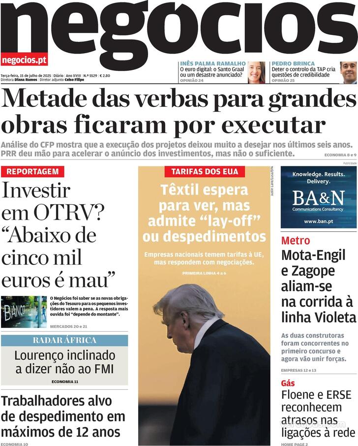 Capa Jornal de Negcios - 2025-07-15