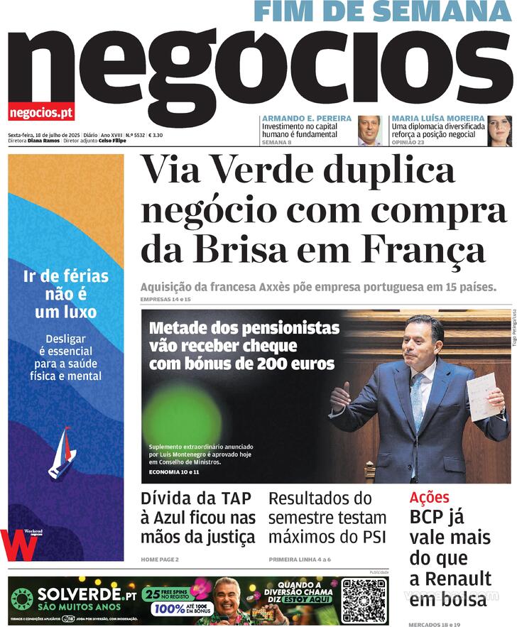 Capa Jornal de Negcios - 2025-07-18