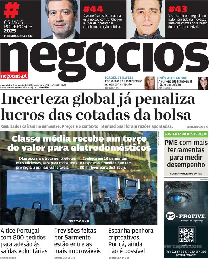 Capa Jornal de Negcios - 2025-08-06
