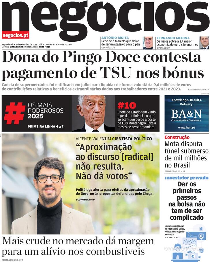 Capa Jornal de Negcios - 2025-09-01