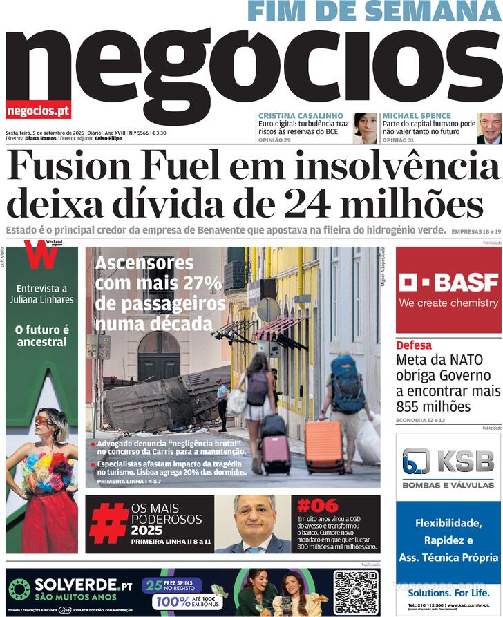 Capa Jornal de Negcios - 2025-09-05