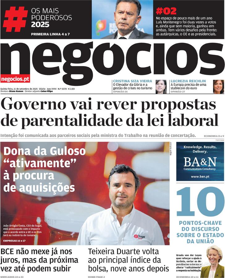 Capa Jornal de Negcios - 2025-09-11
