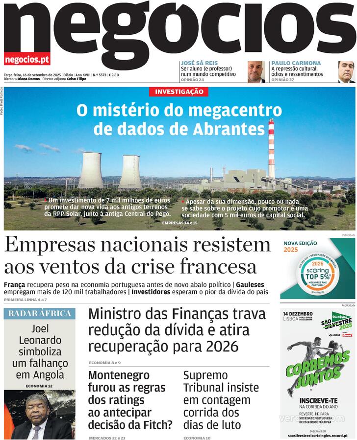 Capa Jornal de Negcios - 2025-09-16