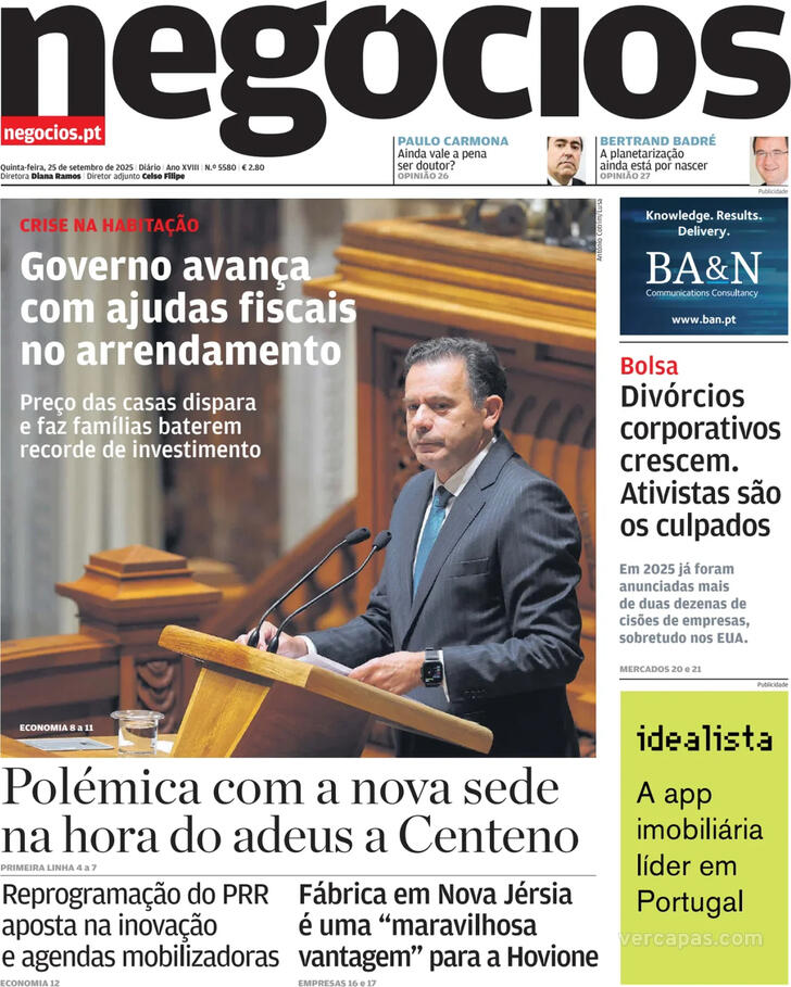 Capa Jornal de Negcios - 2025-09-25