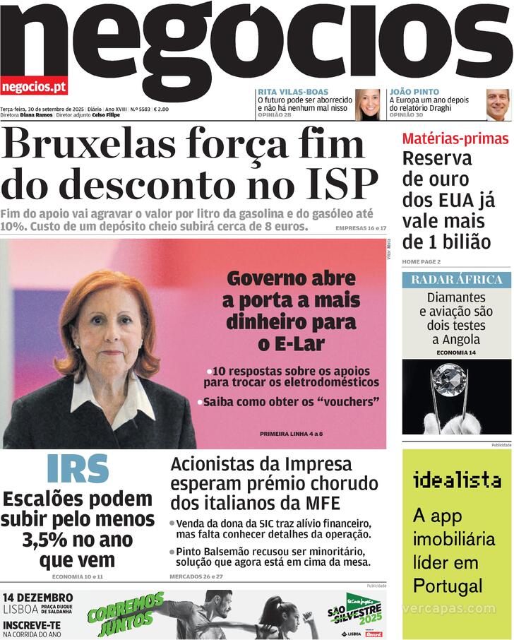 Capa Jornal de Negcios - 2025-09-30