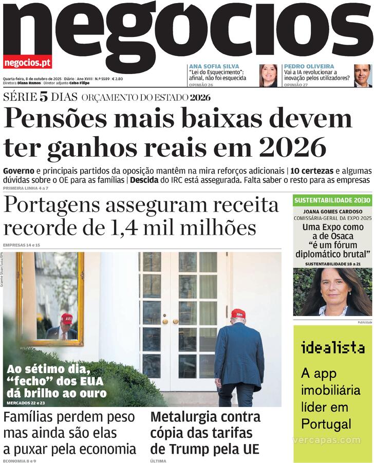 Capa Jornal de Negcios - 2025-10-08