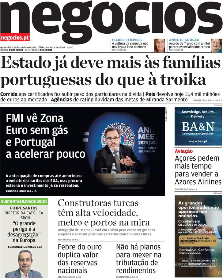 Capa Jornal de Negcios - 2025-10-15