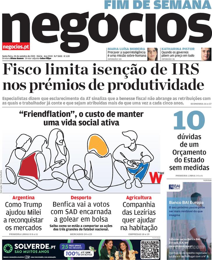 Capa Jornal de Negcios - 2025-10-24