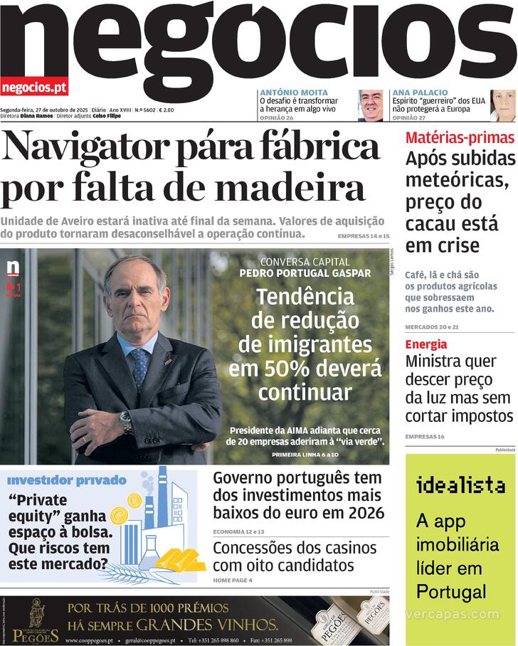 Capa Jornal de Negcios - 2025-10-27