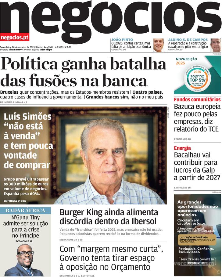Capa Jornal de Negcios - 2025-10-28