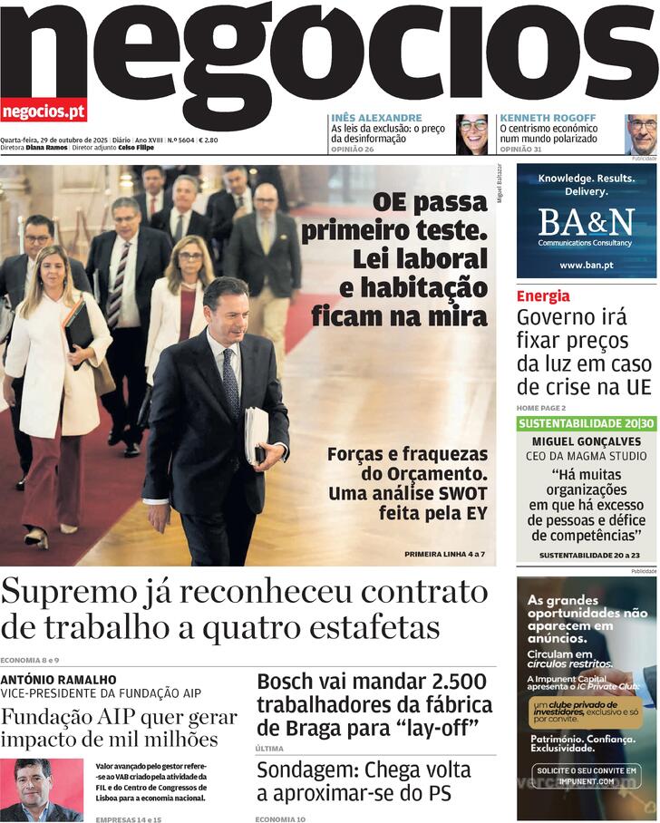 Capa Jornal de Negcios - 2025-10-29