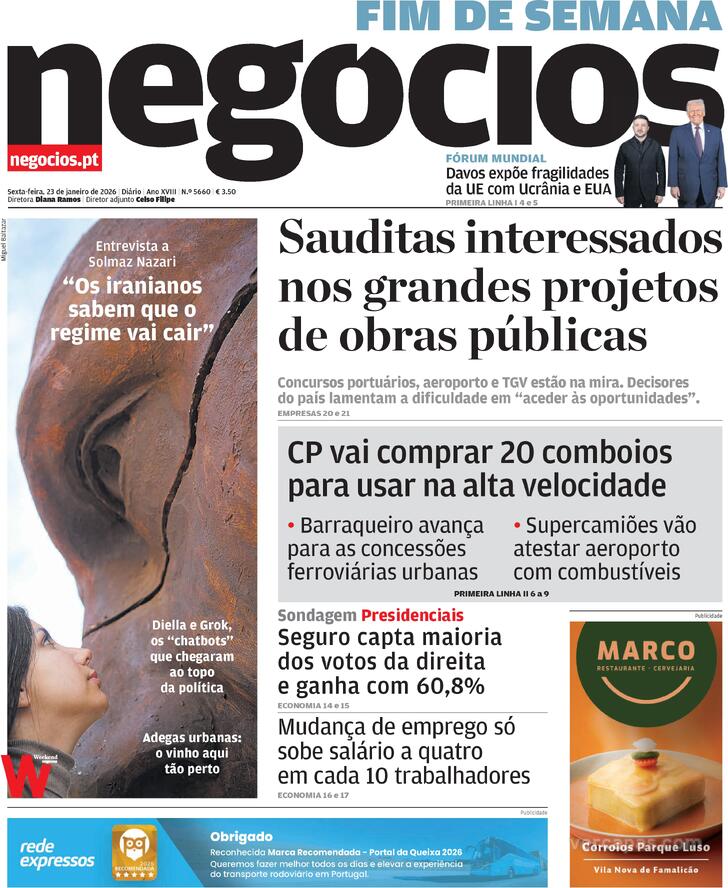 Capa Jornal de Neg�cios - 2026-01-23