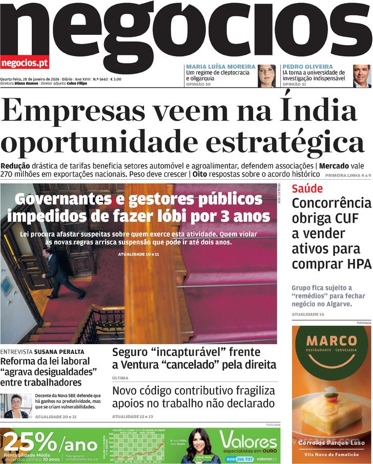 Capa Jornal de Neg�cios - 2026-01-28
