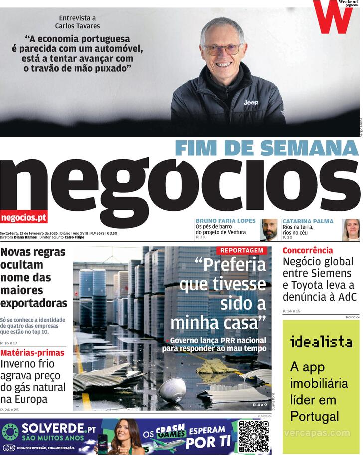 Capa Jornal de Neg�cios - 2026-02-13