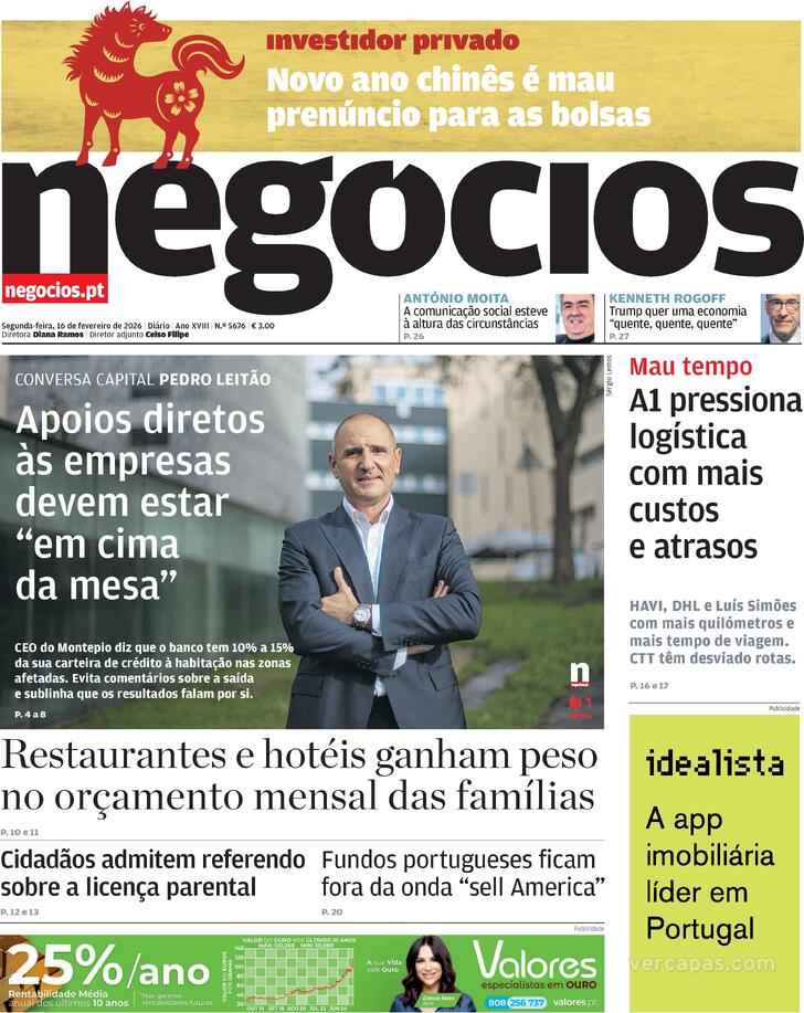 Capa Jornal de Neg�cios - 2026-02-16
