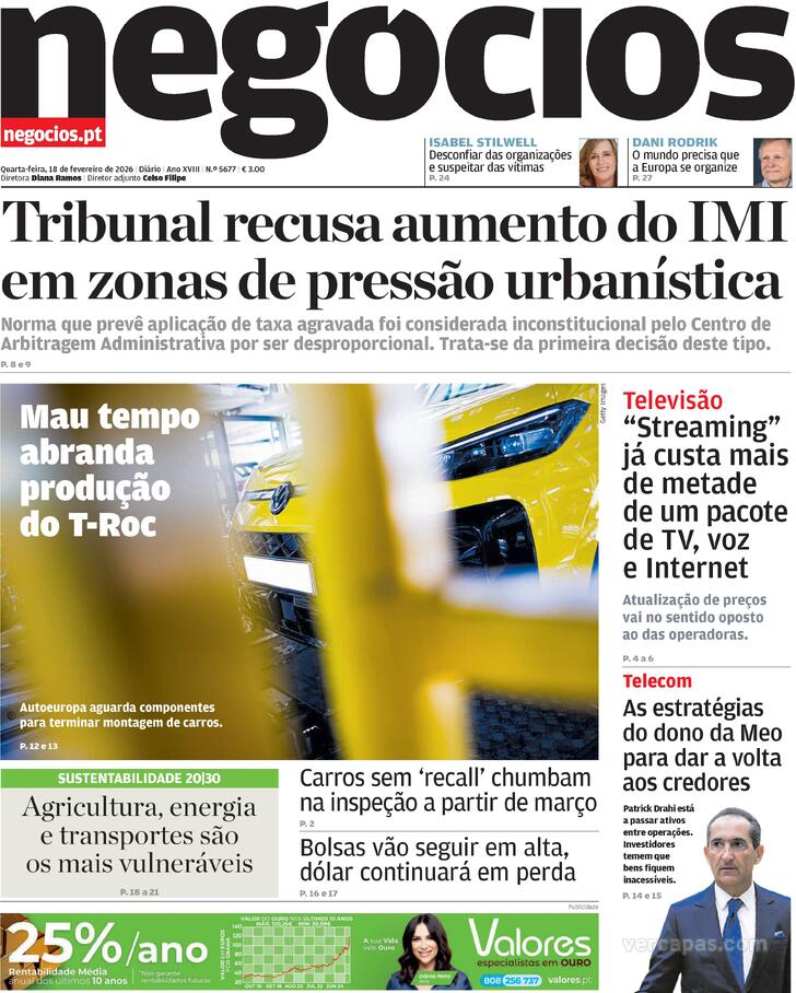 Capa Jornal de Neg�cios - 2026-02-18