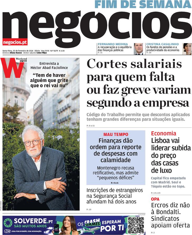 Capa Jornal de Neg�cios - 2026-02-20