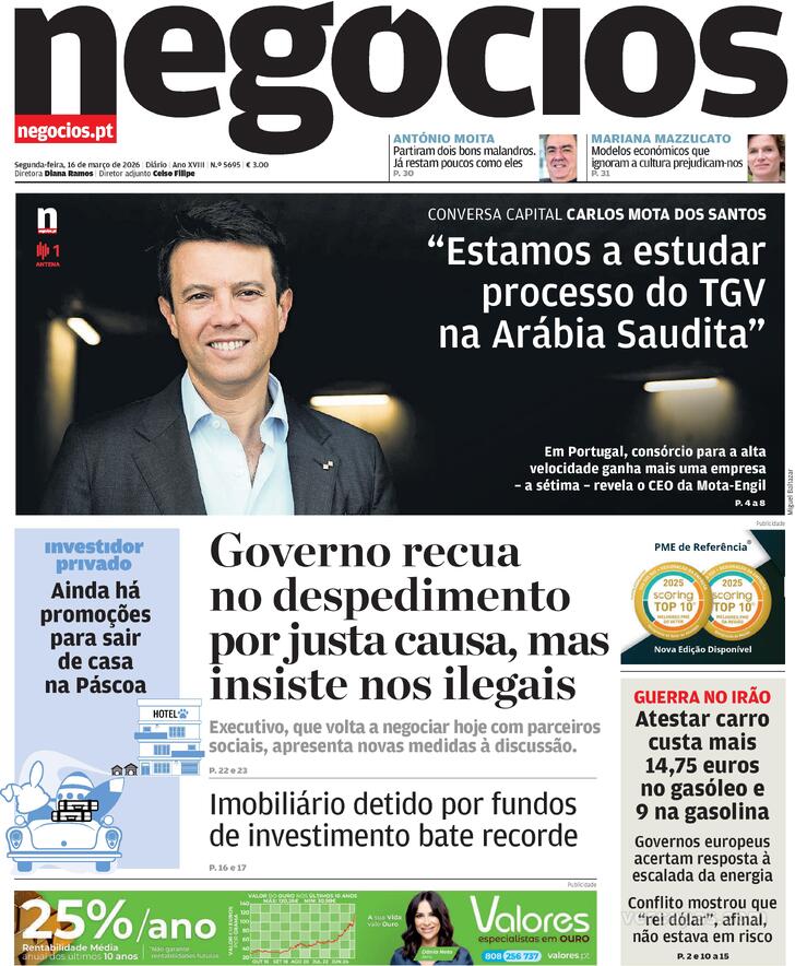 Capa Jornal de Neg�cios - 2026-03-16
