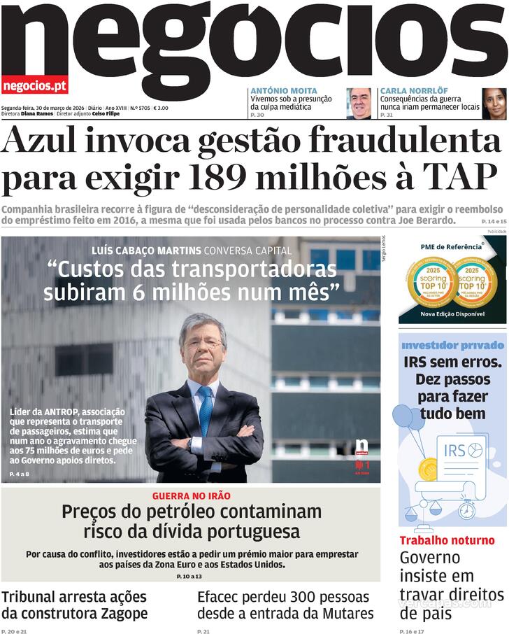 Capa Jornal de Neg�cios - 2026-03-30