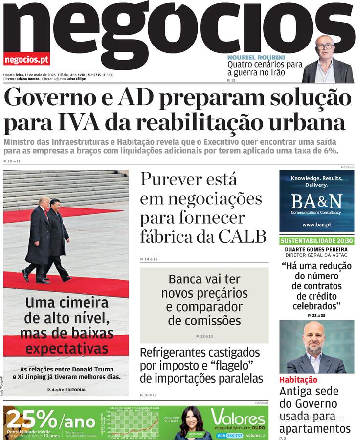 Capa Jornal de Neg�cios - 2026-05-13