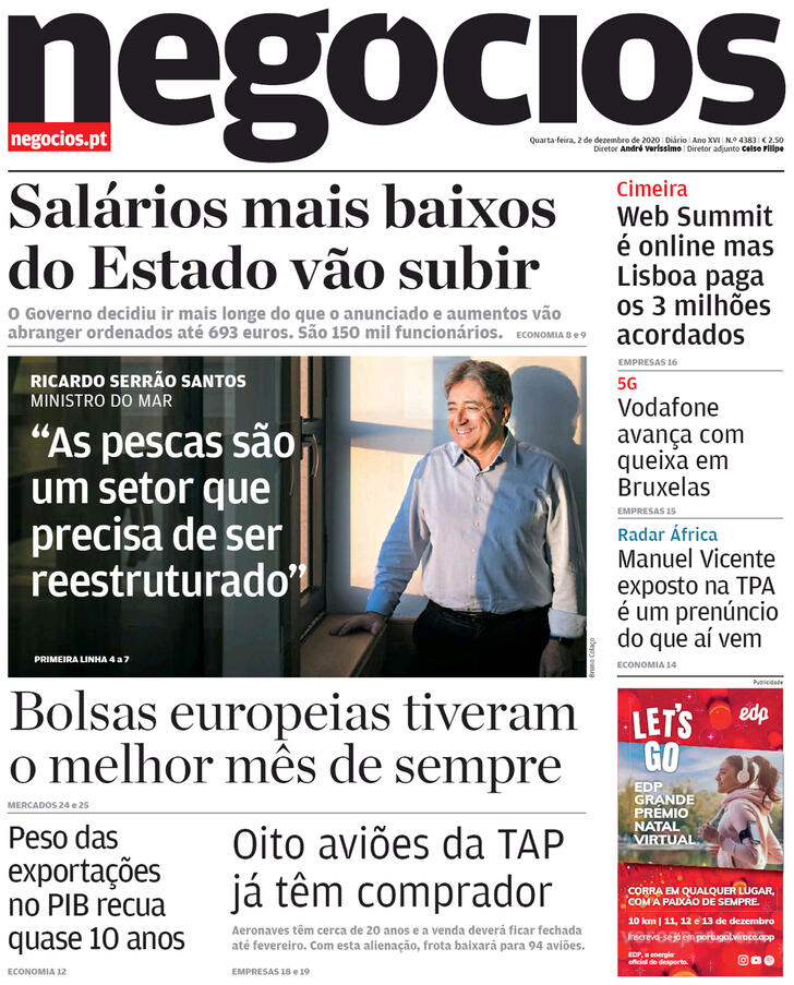 Capa Jornal de Negcios - 2020-12-02