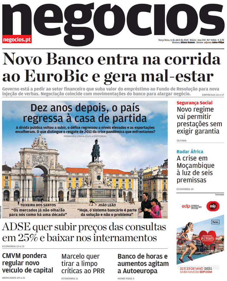 Capa Jornal de Negcios - 2021-04-06