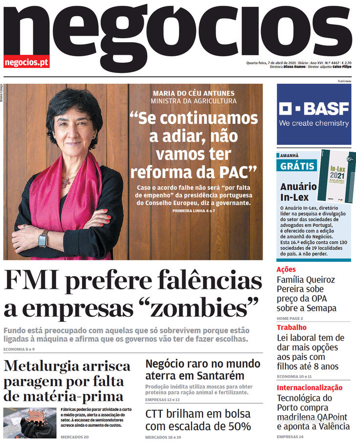 Capa Jornal de Negcios - 2021-04-07