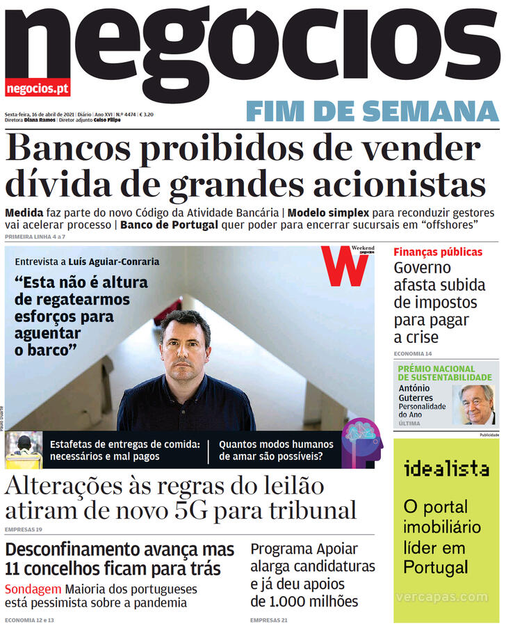 Capa Jornal de Negcios - 2021-04-16