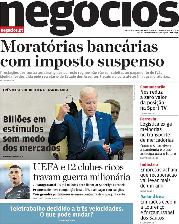 Capa Jornal de Negcios - 2021-04-20