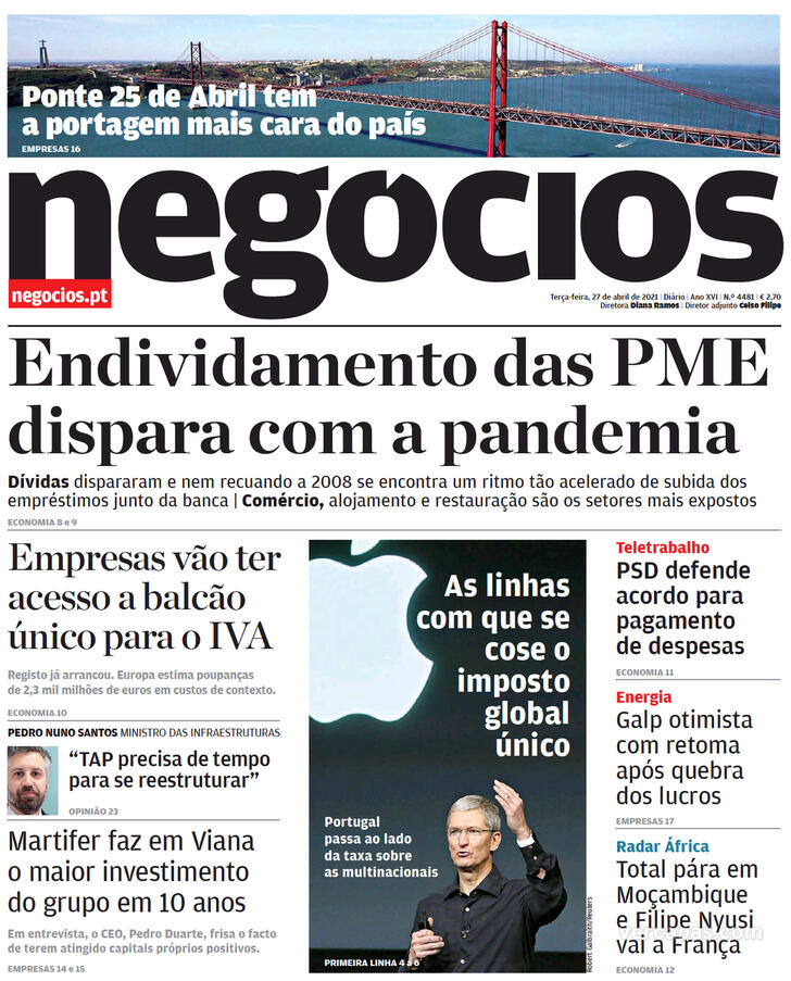 Capa Jornal de Negcios - 2021-04-27