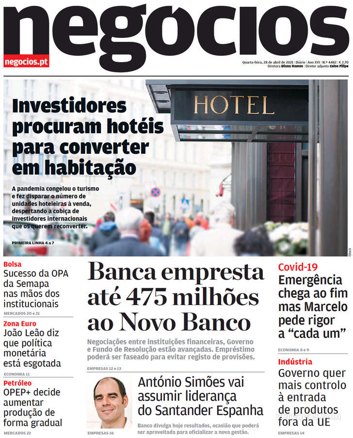 Capa Jornal de Negcios - 2021-04-28