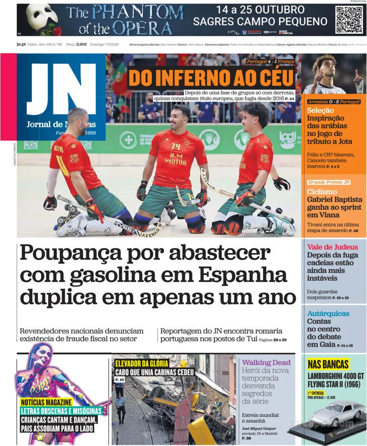 Capa Jornal de Notcias - 2025-09-07