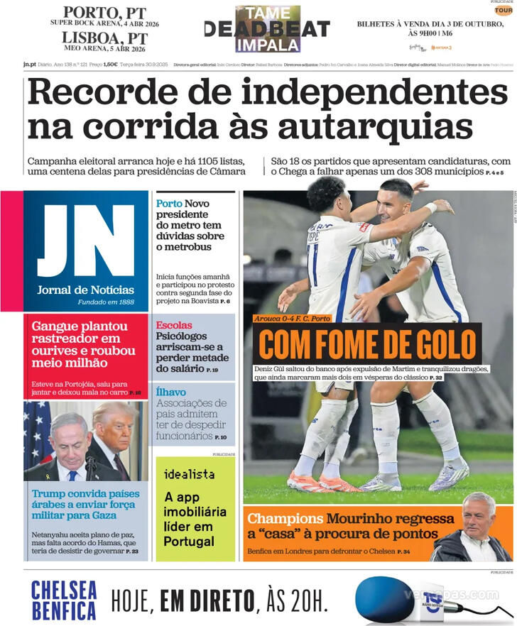Capa Jornal de Notcias - 2025-09-30