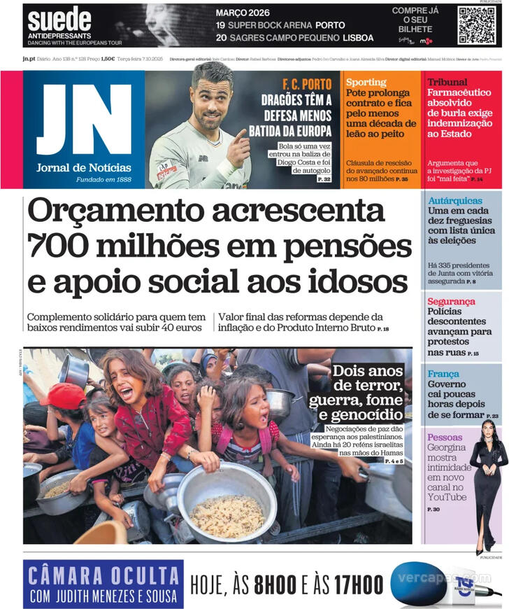 Capa Jornal de Notcias - 2025-10-07