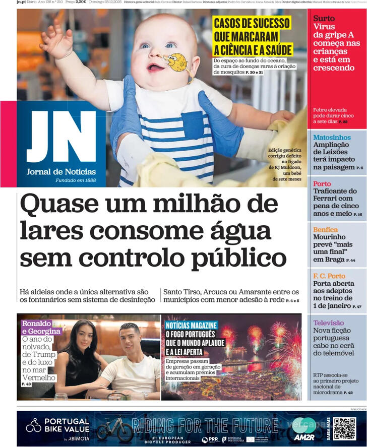 Capa Jornal de Not�cias - 2025-12-28