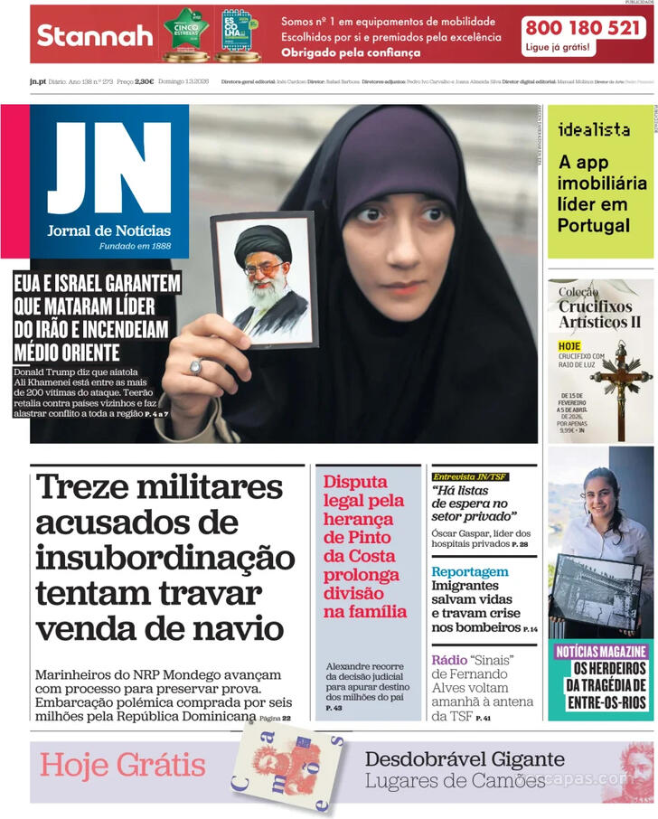 Capa Jornal de Not�cias - 2026-03-01