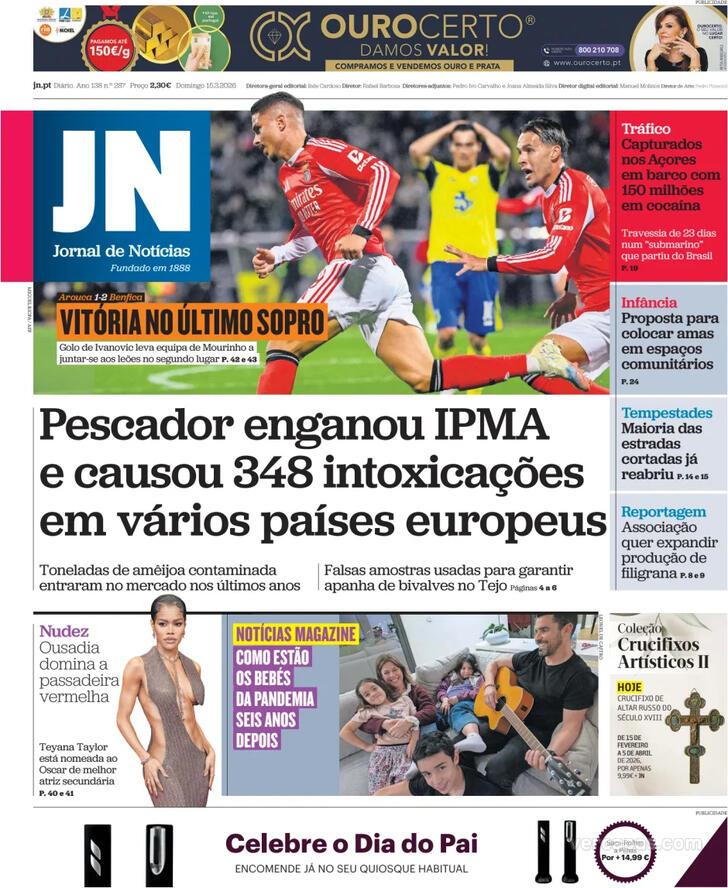 Capa Jornal de Not�cias - 2026-03-15