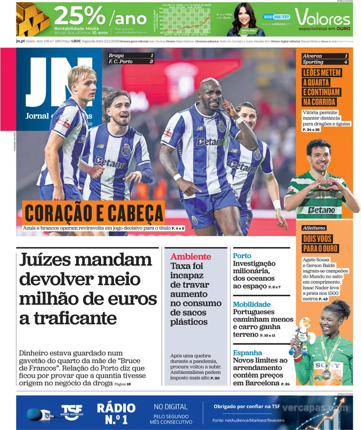 Capa Jornal de Not�cias - 2026-03-23