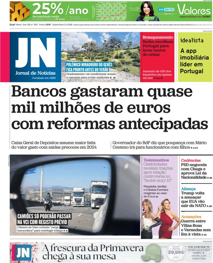 Capa Jornal de Not�cias - 2026-04-02